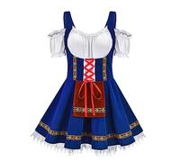 Vestiti Tirolesi Donna Vestito Grembiule Dirndl retrò da Sexy Abiti Midi per Le Signore Camicetta, Festa Octoberfest E Abito Stile Oktoberfest