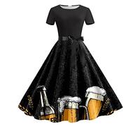 Vestiti Tirolesi Donna Vestito Grembiule Dirndl Retrò Oktoberfest Abiti Midi Per Le Signore Elegante Abito Bavarese Festa Octoberfest E Costume Carnevale Sexy