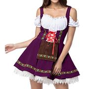 Vestiti Tirolesi Donna Vestito Medievale Costume Tradizionale Bavarese Abiti Midi per Le Signore Dirndl Camicetta, Grembiule Festa Octoberfest E Abito Carnevale Sexy