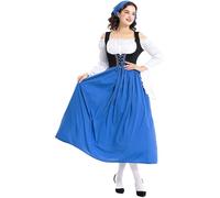 Vestiti Tirolesi Donna Vestito Medievale Costume Tradizionale Bavarese Signore Oktoberfest Dirndl Camicetta, Grembiule Occasioni Speciali