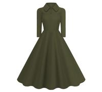Vestiti Vintage Donna Vestito Audrey Hepburn Anni '50 Vestiti Cocktail Party a Trapezio Abito Plissettato retrò a Vita Alta Tinta Unita Abito Party Fluido e Altalenante Abiti Ballo Anni '50 '60