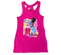 VESTITINO BARBIE SCAMICIATA FUCSIA ABITO SMANICATO IN COTONE DETTAGLI GLITTERATI