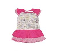 Vestitino Cotone Bimba CHICCO Bianco Rosa 9 Mesi