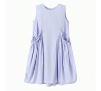 Vestito a bolle in cotone senza maniche con stampa floreale, per l'estate, per ragazze Delicato sulla pelle, leggero, comodo e traspirante: realizzato in popeline di cotone 100%, la superficie è delic