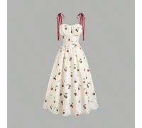 Vestito a canotta da donna con stampa di ciliegie per San Valentino, delicato e dolce, che affina la vita L,M,S,XLFrutta & verdura,Piante,stampa dappertuttoTessuto intrecciato