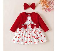 Vestito a maniche lunghe con patchwork floreale e fiocco rosa per neonata, con fascia elegante, dolce e carina, adatto per attività all'aperto quotidiane e tempo libero in autunno 6-9M,0-1M,1-3M,3-6MT