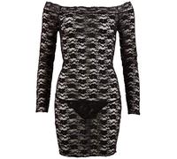Vestito a maniche lunghe da donna con pizzo in collezione Cottelli, Nero, Extra Large
