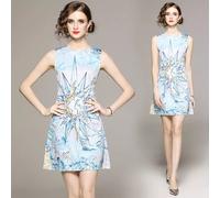 Vestito Abito Donna Corto Bohemian Azzurro Colorato Morbido Boho GIPSY 52572