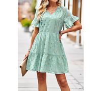 Vestito Abito Donna Corto Bohemian Azzurro Oro Raso Morbido Boho Chic 58852