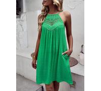 Vestito Abito Donna Corto Bohemian Verde Morbido Leggero Boho Chic 51975