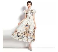 vestito abito donna elegante lungo bianco beige raso boho bohemian GIPSY 22288