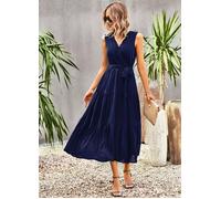 Vestito Abito Elegante Lungo Elegante Blu Cintura Morbido Bohoo Chic 59008