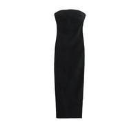 Vestito Aderente In Denim Da Donna, Semplice, Senza Spalline, Aderente, A Fascia, Lungo, A Tubino, Estivo, Senza Maniche, con Spacco Posteriore, Gonna In Jeans con Orlo Sfrangiato, Da Festa, Nero L