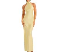 Vestito Aderente Sexy da Donna, Senza Maniche, con Schiena Scoperta, Spacco Alto, Allacciato, per invitati a Nozze, per Donne Formali