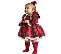 Vestito Bambina 1 Anno Invernale Elegante Abito Natalizie Neonato Costumi Carnevale Casual Rosso Elfo Vestiti Battesimo Bimba Divertenti Tulle Natalizi Vestito Principesse Ragazza Regalo Natale