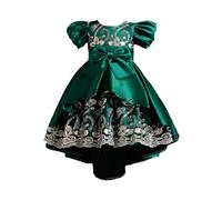Vestito Bambina Bowknot Vestitos Girocollo Bambina Senza Maniche Abito da Principessa con Fiori A-Line Abiti Bambine e Ragazze Abito da Festa 3-11 Anni
