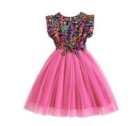 Vestito Bambina Brillante Abito da Festa con Sfumatura con Carino Stampa Maglia Ricamata Abito Abito Vestito Invernale in Maglia Vestiti da Festa Formali Abbigliamento Costume Regalo