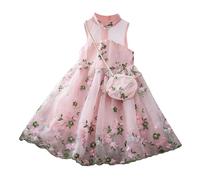Vestito Bambina Brillante Abito Lungo Bambina Primavera Maniche Lunghe/Maniche Corte Abito da Festa A Maniche Luccichio Stella Dorata per Bambine di 2-15 Anni Abbigliamento Costume Regalo