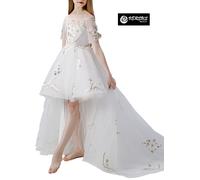Vestito Bambina Cerimonia Comunione Asimmetrico Girl Party Princess Dress COM042