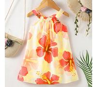 Vestito canottiera con stampa floreale per bambine. I nuovi prodotti per primavera, autunno e estate sono ora sul mercato. È comodo, alla moda, carino, dolce, elegante, casual e adatto per le vacanze.