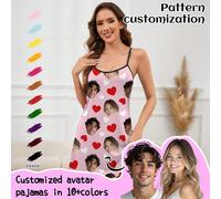 Vestito canottiera personalizzato da notte, personalizzato con ritratti di persone, animali domestici, cartoni animati, temi festivi, grafiche interessanti, ottimo come regalo per le vacanze L,M,S,XL,