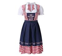 Vestito carneval Birra, Abito Tirolese da Donna, Vestito da Oktoberfest, Birra Tedesca, costume Tradizionale bavares, Grembiule a Quadri, Costum per Oktoberfest, Carneval, Festa di (Red, XXXXXL)