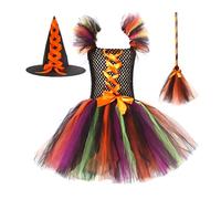 Vestito Carnevale Bambina Cosplay Party Halloween Casual Costume da Ciottolina Abito Strega per Feste Zucca Neonato Vampiro la Festa di e