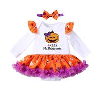 Vestito Carnevale Bambina Cosplay Party Halloween Gonna Tulle Ragazza Abito Strega per Feste Costume Zucca Neonato Vampira di