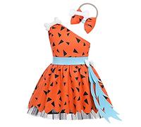 Vestito Carnevale Bambina Costume Halloween per Bambino Gotico da Strega Stampa a Zucca Scheletro Ragazza Compleanni e Party di