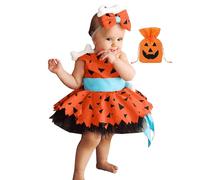 Vestito Carnevale Bambina Halloween per Ragazza Tutu Costume da Strega Zucca Neonato Vampira Abito Spaventoso Feste e Compleanni
