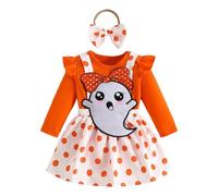 Vestito Carnevale Bambina Vestiti per Party Halloween Cosplay Gotico Costume da Strega Costumi Mantello di Zucca con Cappello Vampiro la Festa e
