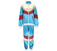 Vestito Carnevale Donna Pirata-Unisex Disco Retro Party Stage Performance Costume Anni '80 e '70 Costume Sportivo Giacca e Pantaloni Pantaloni Set (Sky Blue, L)