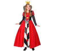 VESTITO CARNEVALE REGINA DI CUORI TRAVESTIMENTO COSTUME PER BAMBINI FESTE A TEMA