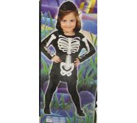VESTITO CARNEVALE SCHELETRO GLAMOUR 4-5 ANNI h 116 CM cod.13542