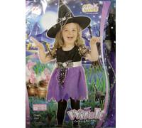 VESTITO CARNEVALE STREGA WITCH STREGHETTA 1-2 ANNI h 98 CM cod.13545