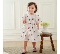 Vestito casual da festa con stampa a fragole e righe, per bambina, adatto per la primavera/estate 6-9M,9-12M,12-18M,18-24M,2-3Y,3-6MFloreale,Piante,CiboTessuto