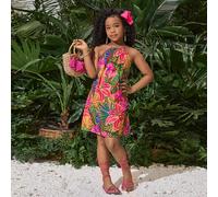 Vestito casual da vacanza con stampa floreale senza maniche per ragazze pre-adolescenti, Ragazze pre-adolescenti, Outfit per la Festa della Mamma, Laurea, Outfit coordinati mamma e figlia 7Y,8Y,9Y,10Y