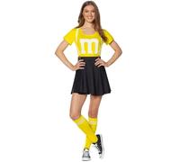Vestito Cheerleader Donna Costume da cheerleader for studentesse del gruppo SL Girl, con la parola M, bodybuilding, danza, esercizio, uniforme da cheerleader(Yellow,L)