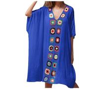 Vestito Chic, Pareo da Spiaggia da Donna Camicetta a Contrasto Abito Da Spiaggia Uncinetto Grado