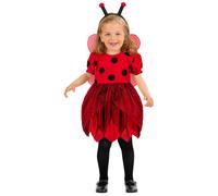 W WIDMANN MILANO Party Fashion - Costume da bambina coccinella, abito, ali, antenne, costume da animale