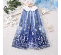 Vestito con colletto alla Peter Pan con stampa di fiocchi di neve, per bambina, adatto per Natale 6Y,7Y,4Y,5YGeometrico,PianteTessuto,Tessuto in maglia