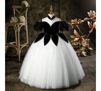 Vestito con gonna ampia e principesca per ragazza pre-adolescente, abito elegante e nobile da indossare in occasioni come sfilate di moda, eventi di recital di piano, feste di compleanno 6Y,7Y,9Y,4Y,5