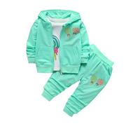 Vestito Coniglio Neonato Pantaloni per top coat a maniche lunghe con stampa lecca-lecca a maniche lunghe per neonata Set da tre pezzi da 0 a 4 anni Pigiama Invernale 1 Anno (Mint Green, 3-4 Years)