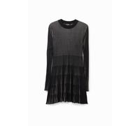 Vestito corto da donna in tessuto a coste Desigual Noir XL