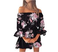 Vestito Corto Donna Estate Romantico Abito da Cocktail Abiti da Cerimonia Donna Cocktail Mini Abito Corto Floreale Sexy Formale Festa Vestito Corto Donna Sexy Discoteca