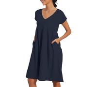 Vestito Corto Donna Estivo Vestito Anni 50 Donna Curvy Tubino Nero a Pois Taglia Forte Sportivi Eleganti firmati Comodi Corti Maniche Corte