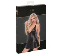 Minivestito Nero con Top Effetto Serpente