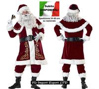 Vestito Costume Babbo Natale M-6XL Cosplay Santa Claus Christmas Suit SANTC04 B
