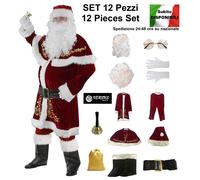 Vestito Costume Babbo Natale M-6XL Cosplay Santa Claus Christmas Suit SANTC09