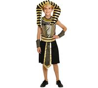 Vestito Costume da Faraone Egiziano per Bambino 4-13 Anni, Abito dell’Antico Egitto Re Tut con Accessori per Carnevale #I325